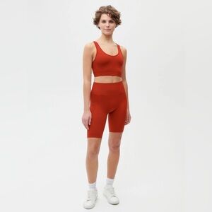 Pangaia Women's Bike Shorts in Burnt Orange